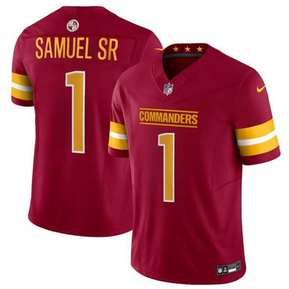 Men & Women & Youth Washington Commanders #1 Deebo Samuel Sr Burgundy 2025 F.U.S.E. Vapor Limited Stitched Jersey